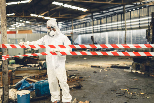 Professional Sewage Cleanup technician working in Lindsay, TX